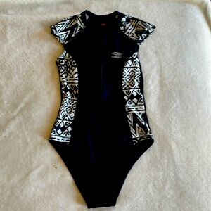 One piece swimsuit with sleeves